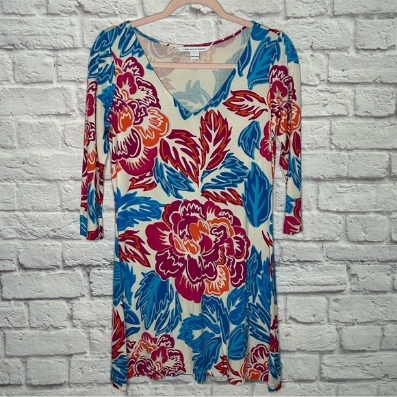 Diane Von Furstenberg Kaden Floral Pink Blue White Silk Jersey Dress - Picture 6 of 15